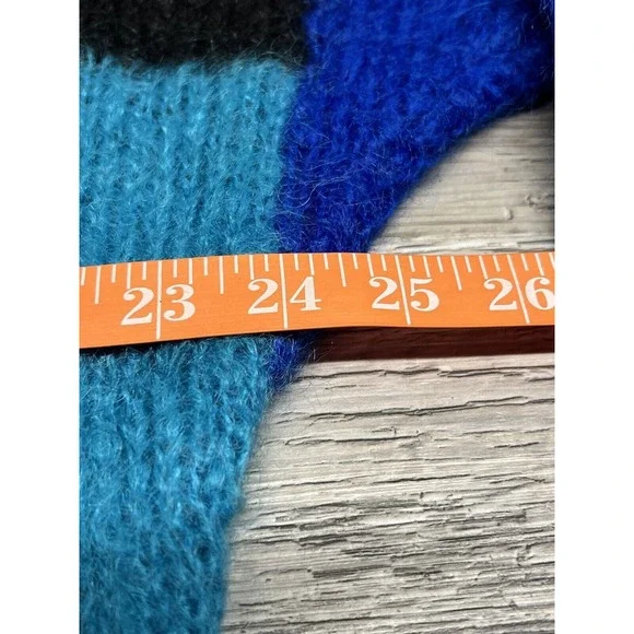 Vintage Color Block Mohair Sweater Royal Mile Edinburgh Hand Knit‎ Neva McIntosh